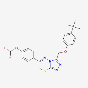 molecular formula C22H22F2N4O2S B11088983 3-[(4-tert-butylphenoxy)methyl]-6-[4-(difluoromethoxy)phenyl]-7H-[1,2,4]triazolo[3,4-b][1,3,4]thiadiazine 