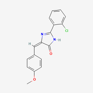 molecular formula C17H13ClN2O2 B11088991 (5E)-2-(2-chlorophenyl)-5-(4-methoxybenzylidene)-3,5-dihydro-4H-imidazol-4-one 