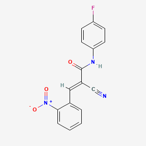 molecular formula C16H10FN3O3 B11089026 (2E)-2-cyano-N-(4-fluorophenyl)-3-(2-nitrophenyl)prop-2-enamide 