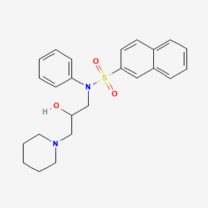 molecular formula C24H28N2O3S B11089038 N-[2-hydroxy-3-(piperidin-1-yl)propyl]-N-phenylnaphthalene-2-sulfonamide 