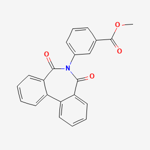 molecular formula C22H15NO4 B11089041 methyl 3-(5,7-dioxo-5,7-dihydro-6H-dibenzo[c,e]azepin-6-yl)benzoate 