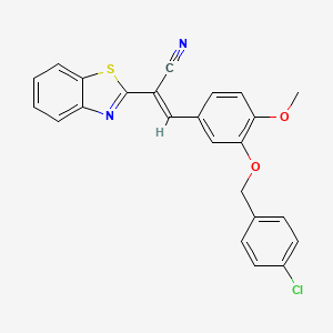 (2E)-2-(1,3-benzothiazol-2-yl)-3-{3-[(4-chlorobenzyl)oxy]-4-methoxyphenyl}prop-2-enenitrile