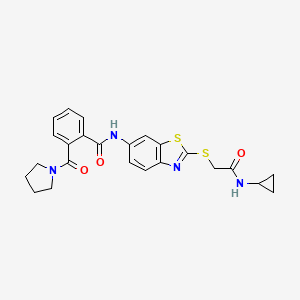 N-(2-{[2-(cyclopropylamino)-2-oxoethyl]sulfanyl}-1,3-benzothiazol-6-yl)-2-(pyrrolidin-1-ylcarbonyl)benzamide