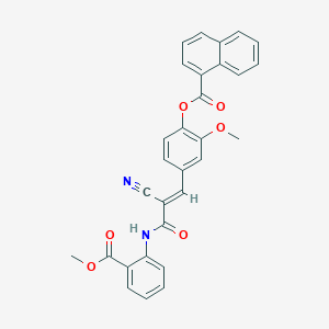 4-[(1E)-2-cyano-3-{[2-(methoxycarbonyl)phenyl]amino}-3-oxoprop-1-en-1-yl]-2-methoxyphenyl naphthalene-1-carboxylate