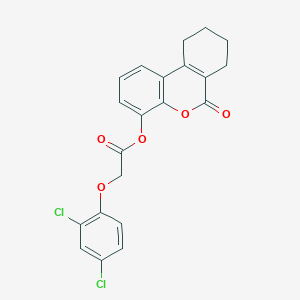 molecular formula C21H16Cl2O5 B11089098 6-oxo-7,8,9,10-tetrahydro-6H-benzo[c]chromen-4-yl (2,4-dichlorophenoxy)acetate 