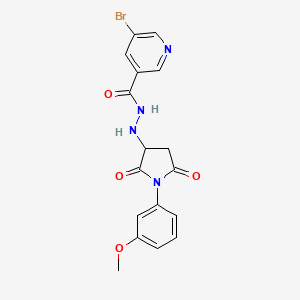 molecular formula C17H15BrN4O4 B11089104 5-bromo-N'-[1-(3-methoxyphenyl)-2,5-dioxopyrrolidin-3-yl]pyridine-3-carbohydrazide 