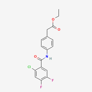 molecular formula C17H14ClF2NO3 B11089141 Ethyl (4-{[(2-chloro-4,5-difluorophenyl)carbonyl]amino}phenyl)acetate 