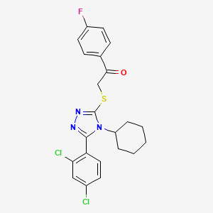 2-{[4-cyclohexyl-5-(2,4-dichlorophenyl)-4H-1,2,4-triazol-3-yl]sulfanyl}-1-(4-fluorophenyl)ethanone