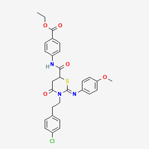 ethyl 4-[({(2Z)-3-[2-(4-chlorophenyl)ethyl]-2-[(4-methoxyphenyl)imino]-4-oxo-1,3-thiazinan-6-yl}carbonyl)amino]benzoate