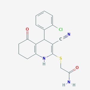 2-{[4-(2-Chlorophenyl)-3-cyano-5-oxo-1,4,5,6,7,8-hexahydroquinolin-2-yl]sulfanyl}acetamide