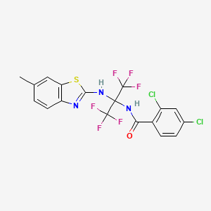 2,4-Dichloro-N-[2,2,2-trifluoro-1-(6-methyl-benzothiazol-2-ylamino)-1-trifluoromethyl-ethyl]-benzamide