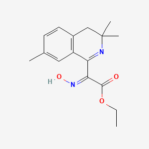 molecular formula C16H20N2O3 B11089282 ethyl (2E)-(hydroxyimino)(3,3,7-trimethyl-3,4-dihydroisoquinolin-1-yl)ethanoate 