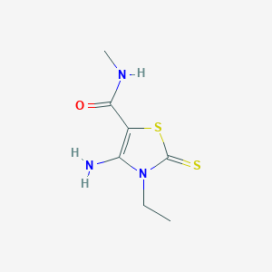 molecular formula C7H11N3OS2 B11089319 4-Amino-3-ethyl-N-methyl-2-thioxo-2,3-dihydro-1,3-thiazole-5-carboxamide CAS No. 421586-27-8