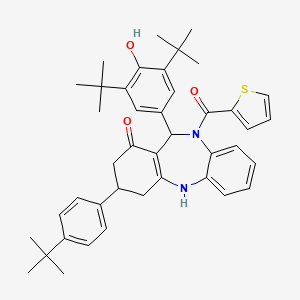 3-(4-tert-butylphenyl)-11-(3,5-di-tert-butyl-4-hydroxyphenyl)-10-(thiophen-2-ylcarbonyl)-2,3,4,5,10,11-hexahydro-1H-dibenzo[b,e][1,4]diazepin-1-one