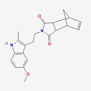 molecular formula C21H22N2O3 B11089327 2-[2-(5-methoxy-2-methyl-1H-indol-3-yl)ethyl]-3a,4,7,7a-tetrahydro-1H-4,7-methanoisoindole-1,3(2H)-dione 