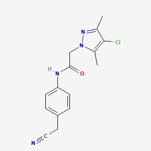 2-(4-chloro-3,5-dimethyl-1H-pyrazol-1-yl)-N-[4-(cyanomethyl)phenyl]acetamide