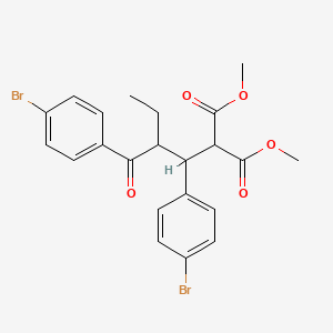 molecular formula C22H22Br2O5 B11089341 Dimethyl {1-(4-bromophenyl)-2-[(4-bromophenyl)carbonyl]butyl}propanedioate 