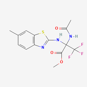 molecular formula C14H14F3N3O3S B11089349 2-Acetylamino-3,3,3-trifluoro-2-(6-methyl-benzothiazol-2-ylamino)-propionic acid methyl ester 