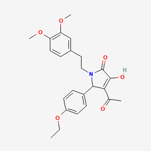 molecular formula C24H27NO6 B11089384 4-acetyl-1-[2-(3,4-dimethoxyphenyl)ethyl]-5-(4-ethoxyphenyl)-3-hydroxy-1,5-dihydro-2H-pyrrol-2-one 