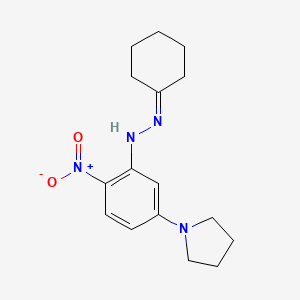 molecular formula C16H22N4O2 B11089398 1-[3-(2-Cyclohexylidenehydrazinyl)-4-nitrophenyl]pyrrolidine 