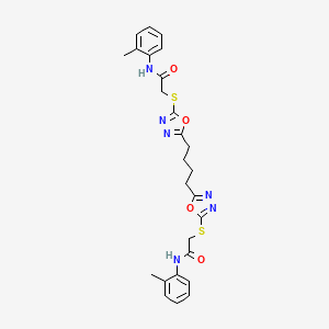 2,2'-[1,4-Butanediylbis(1,3,4-oxadiazole-5,2-diylsulfanediyl)]bis[N-(2-methylphenyl)acetamide]