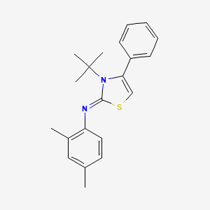 molecular formula C21H24N2S B11089444 N-[(2Z)-3-tert-butyl-4-phenyl-1,3-thiazol-2(3H)-ylidene]-2,4-dimethylaniline 