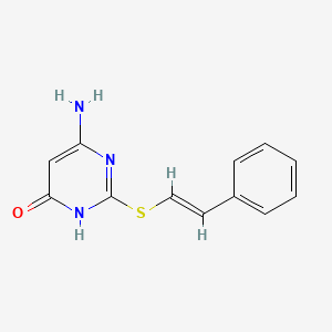 molecular formula C12H11N3OS B11089465 6-Amino-2-styrylsulfanyl-3H-pyrimidin-4-one 