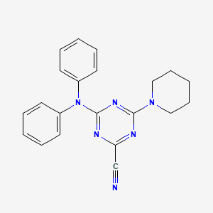 molecular formula C21H20N6 B11089471 4-(Diphenylamino)-6-(piperidin-1-yl)-1,3,5-triazine-2-carbonitrile 