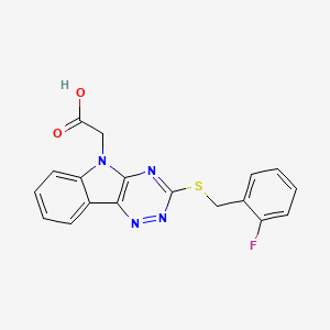 {3-[(2-fluorobenzyl)sulfanyl]-5H-[1,2,4]triazino[5,6-b]indol-5-yl}acetic acid