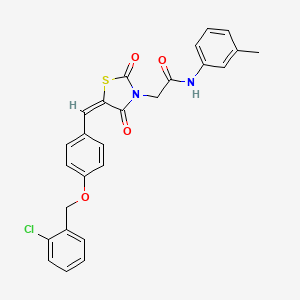 molecular formula C26H21ClN2O4S B11089505 2-[(5E)-5-{4-[(2-chlorobenzyl)oxy]benzylidene}-2,4-dioxo-1,3-thiazolidin-3-yl]-N-(3-methylphenyl)acetamide 