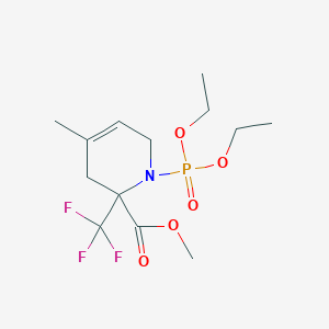 molecular formula C13H21F3NO5P B11089515 1,2,3,6-Tetrahydropyridine-2-carboxylic acid, 1-(diethoxyphosphoryl)-4-methyl-2-trifluoromethyl-, methyl ester 