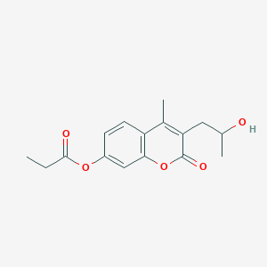 3-(2-hydroxypropyl)-4-methyl-2-oxo-2H-chromen-7-yl propanoate