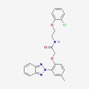 molecular formula C23H21ClN4O3 B11089543 2-[2-(2H-benzotriazol-2-yl)-4-methylphenoxy]-N-[2-(2-chlorophenoxy)ethyl]acetamide 