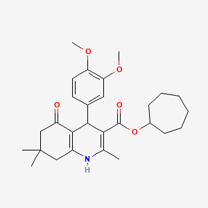 Cycloheptyl 4-(3,4-dimethoxyphenyl)-2,7,7-trimethyl-5-oxo-1,4,5,6,7,8-hexahydroquinoline-3-carboxylate