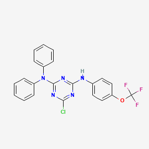 6-chloro-N,N-diphenyl-N'-[4-(trifluoromethoxy)phenyl]-1,3,5-triazine-2,4-diamine