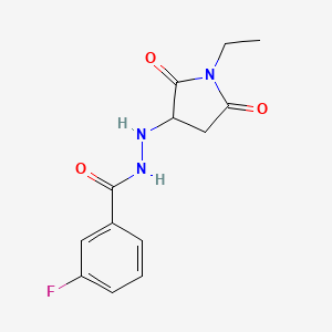 N'-(1-ethyl-2,5-dioxopyrrolidin-3-yl)-3-fluorobenzohydrazide