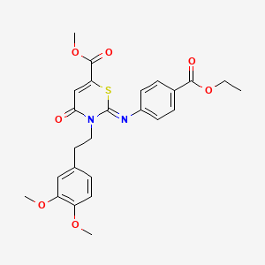 methyl (2Z)-3-[2-(3,4-dimethoxyphenyl)ethyl]-2-{[4-(ethoxycarbonyl)phenyl]imino}-4-oxo-3,4-dihydro-2H-1,3-thiazine-6-carboxylate