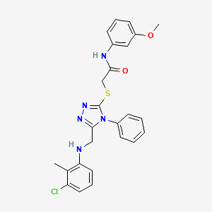 molecular formula C25H24ClN5O2S B11089618 2-((5-(((3-Chloro-2-methylphenyl)amino)methyl)-4-phenyl-4H-1,2,4-triazol-3-yl)thio)-N-(3-methoxyphenyl)acetamide CAS No. 539809-72-8