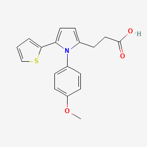 molecular formula C18H17NO3S B11089633 Propionic acid, 3-[1-(4-methoxyphenyl)-5-thiophen-2-yl-1H-pyrrol-2-yl]- 