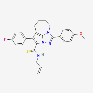 molecular formula C26H25FN4OS B11089640 N-Allyl-4-(4-fluorophenyl)-1-(4-methoxyphenyl)-5,6,7,8-tetrahydro-2,2A,8A-triazacyclopenta[CD]azulene-3-carbothioamide 