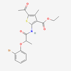 Ethyl 5-acetyl-2-{[2-(2-bromophenoxy)propanoyl]amino}-4-methylthiophene-3-carboxylate