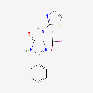 molecular formula C13H9F3N4OS B11089673 2-phenyl-5-(1,3-thiazol-2-ylamino)-5-(trifluoromethyl)-1,5-dihydro-4H-imidazol-4-one 