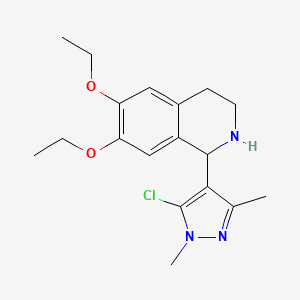 molecular formula C18H24ClN3O2 B11089688 1-(5-chloro-1,3-dimethyl-1H-pyrazol-4-yl)-6,7-diethoxy-1,2,3,4-tetrahydroisoquinoline 