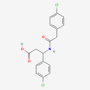 molecular formula C17H15Cl2NO3 B11089697 3-(4-Chlorophenyl)-3-{[(4-chlorophenyl)acetyl]amino}propanoic acid 