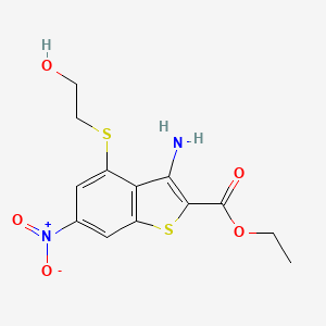 Ethyl 3-amino-4-[(2-hydroxyethyl)sulfanyl]-6-nitro-1-benzothiophene-2-carboxylate