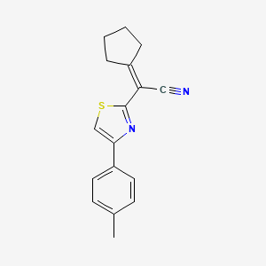 molecular formula C17H16N2S B11089725 Cyclopentylidene-(4-p-tolyl-thiazol-2-yl)-acetonitrile 