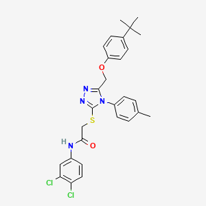 2-({5-[(4-tert-butylphenoxy)methyl]-4-(4-methylphenyl)-4H-1,2,4-triazol-3-yl}sulfanyl)-N-(3,4-dichlorophenyl)acetamide