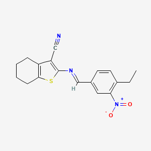 2-{[(E)-(4-ethyl-3-nitrophenyl)methylidene]amino}-4,5,6,7-tetrahydro-1-benzothiophene-3-carbonitrile