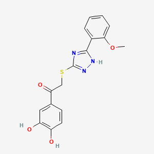 1-(3,4-dihydroxyphenyl)-2-[[5-(2-methoxyphenyl)-1H-1,2,4-triazol-3-yl]sulfanyl]ethanone