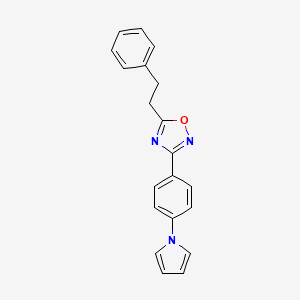 molecular formula C20H17N3O B11089761 5-Phenethyl-3-(4-pyrrol-1-ylphenyl)-1,2,4-oxadiazole 